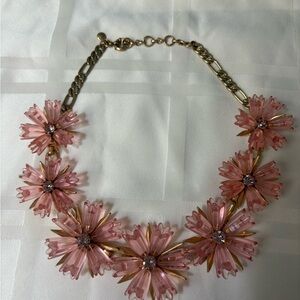 J. Crew Pink Sparkling Flower Necklace